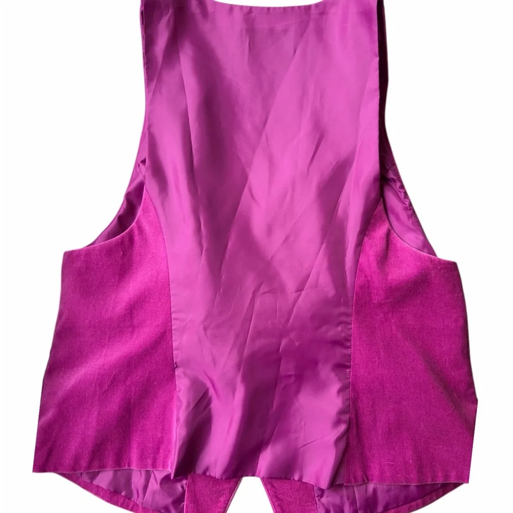 Lane Bryant Vibrant Velour Pink Button-Up Vest 🌻 - Picture 2 of 4